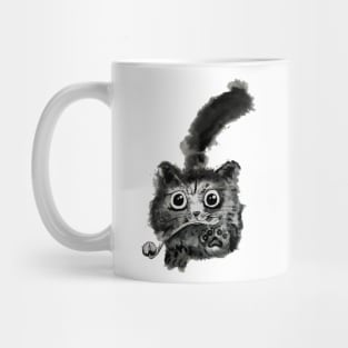 cat caught a computer mouse Mug